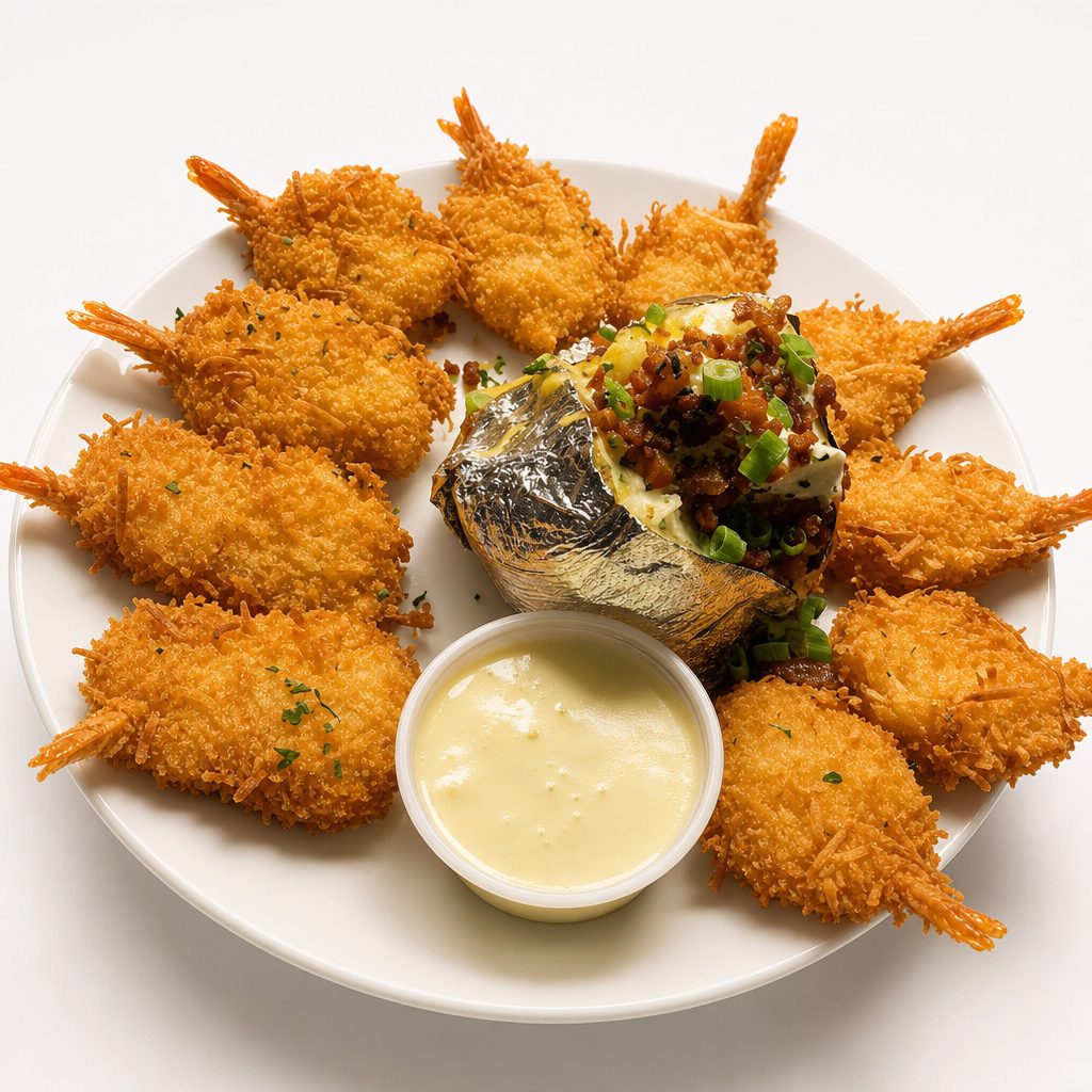 Coconut Shrimp Dinner.