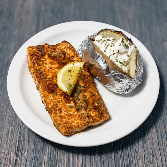 Grilled Blackened Salmon.