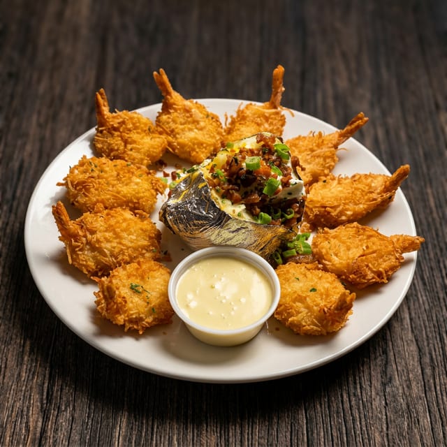 Coconut Shrimp Dinner.